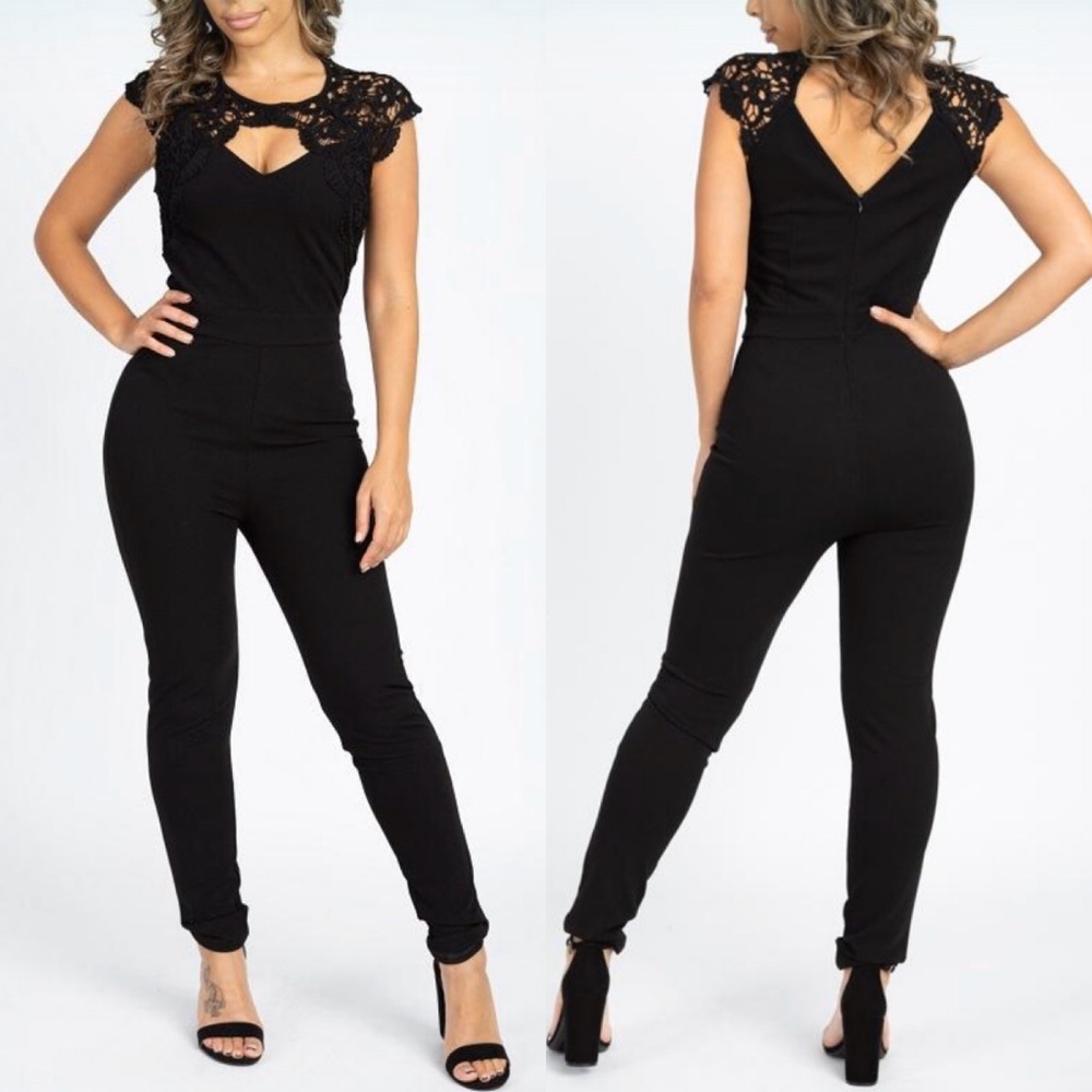 Black Crochet Jumpsuit